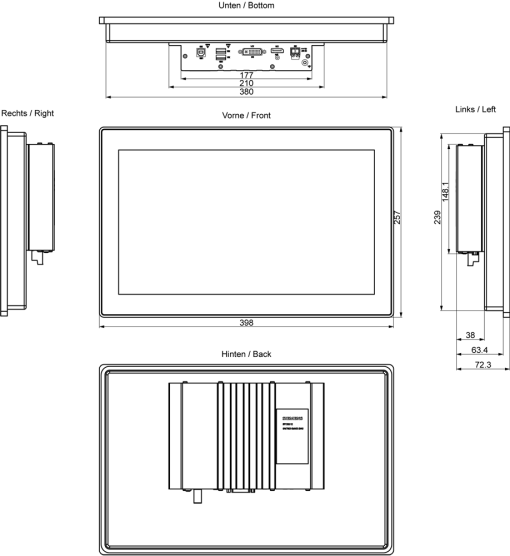 SIMATIC IPC IFP1500 V2 15" multi-touch