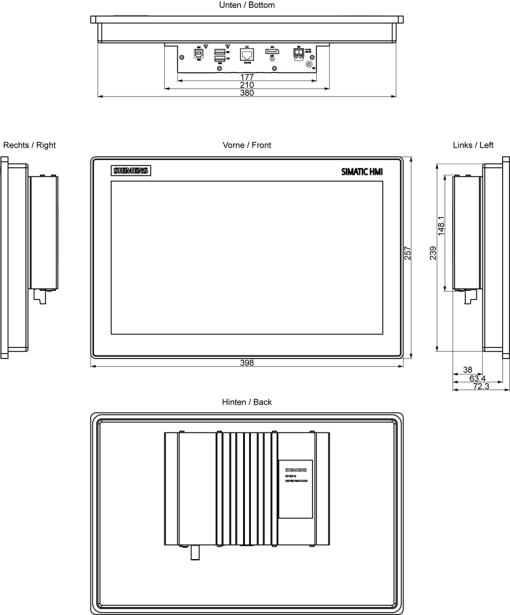 SIMATIC IPC IFP1500 V2 15" multi-touch, extended