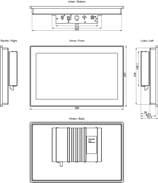 SIMATIC IPC IFP1500 V2 15" multi-touch, extended