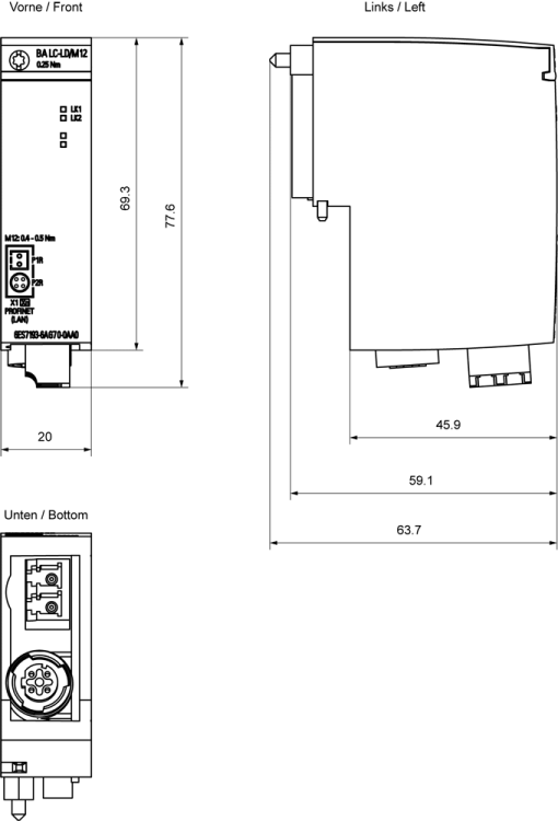SIMATIC BusAdapter BA LC-LDM12 1x LC-LD port, for single-mode fiber-optic ca...