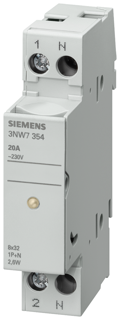SENTRON, cylindrical fuse holder, 10x38 mm, 1-poleN, In 32 A, Un AC 690V,...