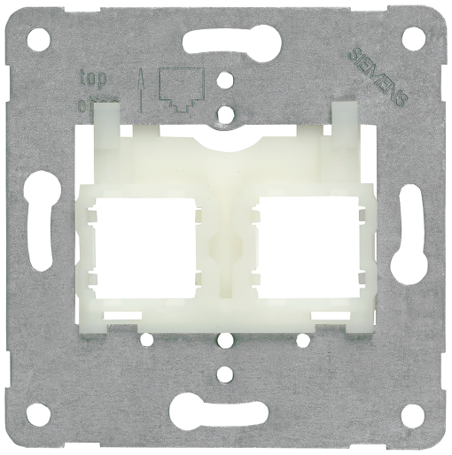 Support plate for modular jacks for mounting up to 2 connectors, transparent ...