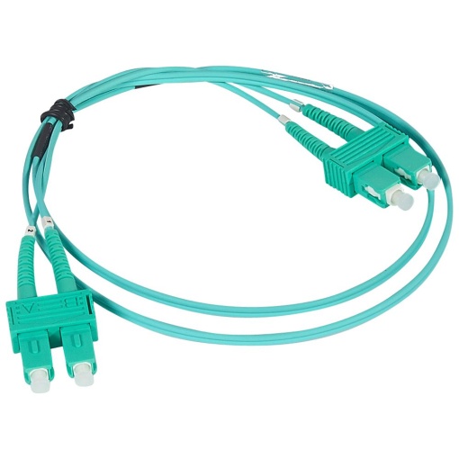 Cordões óticos multimodo OM4 50125 μm SCSC duplex - comprimento 1 m