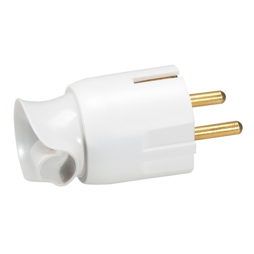 Ficha 2PT - 16 A - Schuko - orientação de cabo - branco