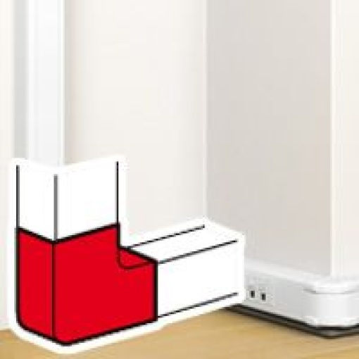 DLP - Ângulo plano - 90 - branco - para calha 80 x 50