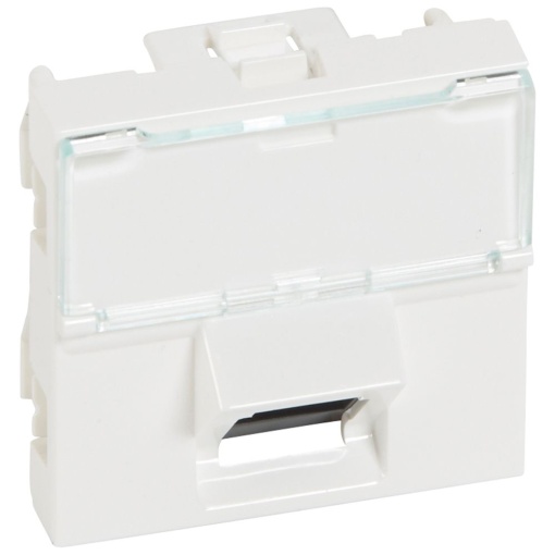 Tomada RJ45 inclinada a 45 categoria 5e UTP 2 módulos Mosaico branco