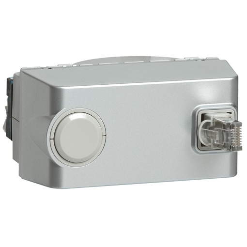 Mosaic - Tomada RJ45 Cat.6 - FTP com cordão - 4 módulos - alumínio