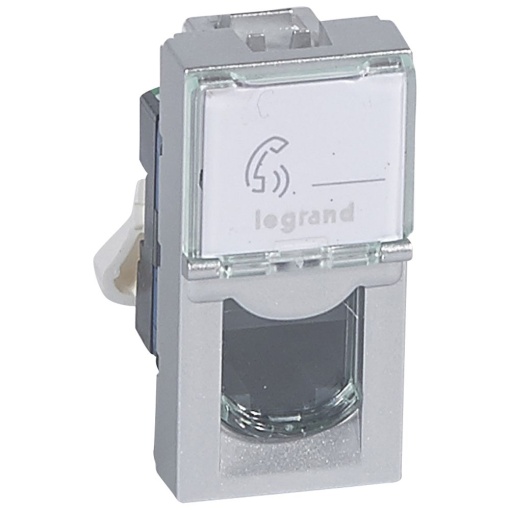 Mosaic - Tomada RJ45 Cat.6 - UTP - 1 módulo - alumínio