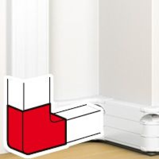 DLP - Ângulo plano - 90 - branco - para calha 180 x 50