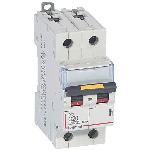 Disjuntores DX3 - 10000A16kA - 2P - 230400 V - 20A - curva C - 2 módulos