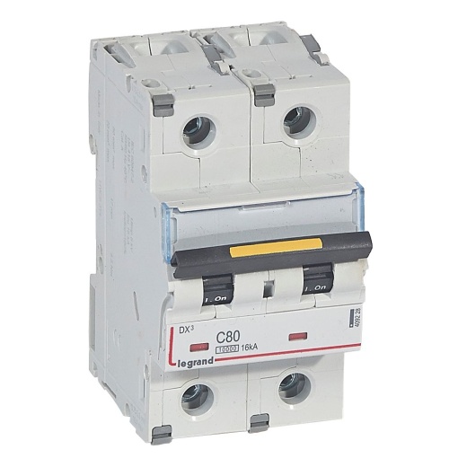 Disjuntores DX3 - 10000A16kA - 2P - 230400 V - 80A - curva C - 3 módulos