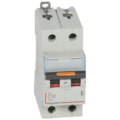 Disjuntores DX3 - 25kA - 2P - 230400 V - 10 A - curva C - 2 módulos