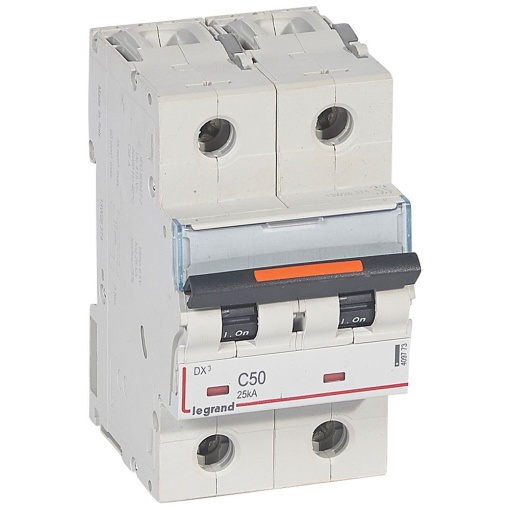 Disjuntores DX3 - 25kA - 2P - 230400 V - 50 A - curva C - 2 módulos