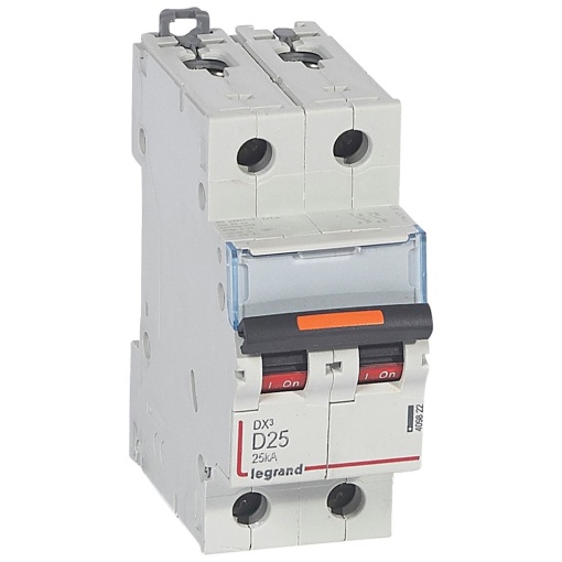 Disjuntores DX3 - 25kA - 2P - 230400 V - 25 A - curva D - 2 módulos