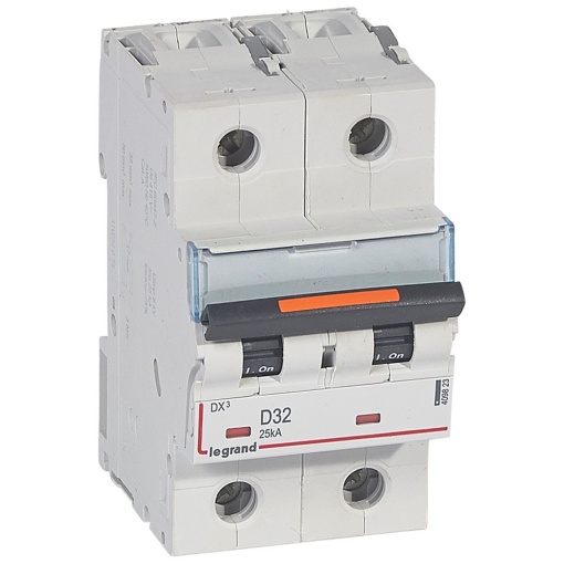 Disjuntores DX3 - 25kA - 2P - 230400 V - 32 A - curva D - 3 módulos