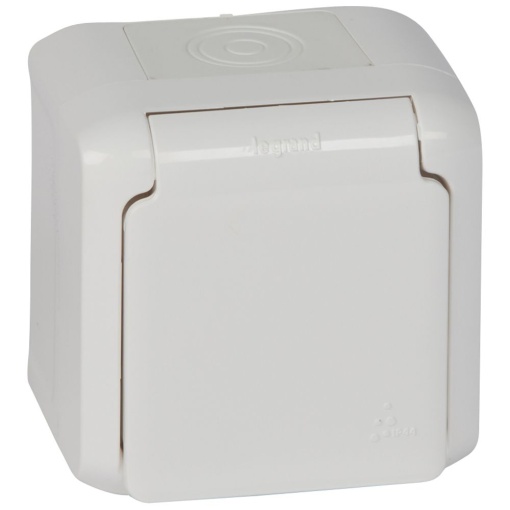 Forix estanque IP 44 - Tomada 2PT "Schuko" com tampa - 16 A - 250 V - Branco