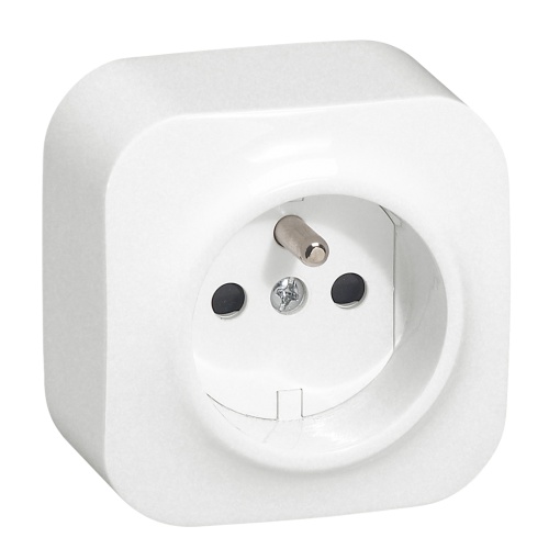 Forix saliente IP 21 - Tomada 2PT standard Francês com obturadores - Branco