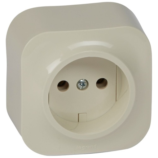 Forix saliente IP 21 - Tomada 2P sem obturadores - 16 A - 250 V - Creme