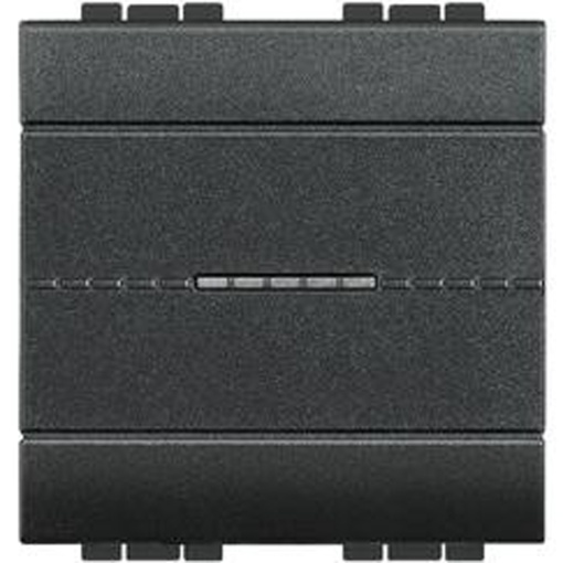 Livinglight - Botão 10 A NA iluminável - Comando axial - Antracite, 2 módulos