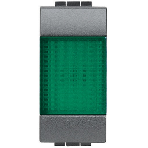 Livinglight - Sinalizador luminoso com 1 difusor Verde - Antracite, 1 módulo