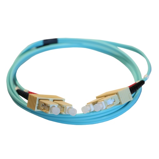 Cordões óticos monomodo OM3 50125 μm SCSC duplex - comprimento 1 m