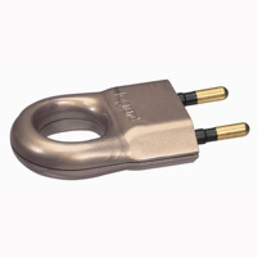 Ficha macho 2P - 6 A com anel de extração - bronze