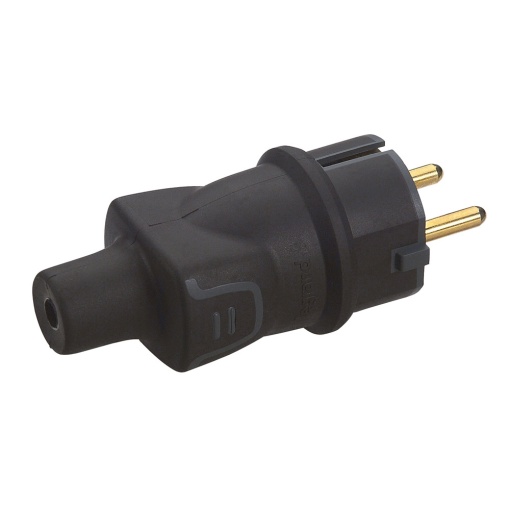 Ficha macho 2PT - 16 A - Schuko - IP 44 borracha