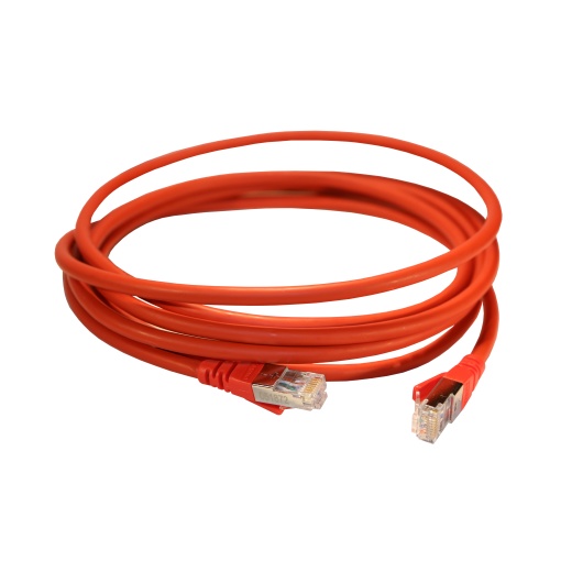 LCS3 - Cordões RJ 45 cat. 6A - SFTP impedância 100 Ω - LSFH - vermelho - 3m