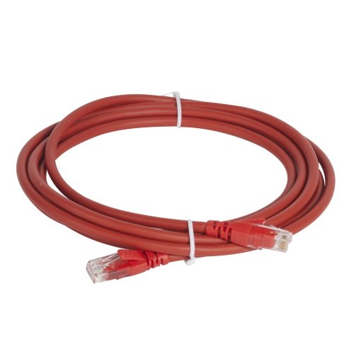 LCS3 - Cordões RJ 45 cat. 6A - UUTP impedância 100 Ω - LSFH - vermelho - 3m