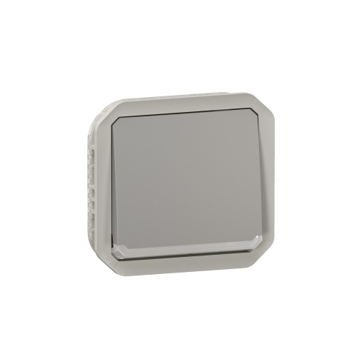 Plexo IP 55 componível - Botão simples NA com sinalização, Cinzento