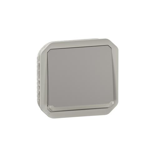 Plexo IP 55 componível - Botão simples NA  NF luminoso, Cinzento