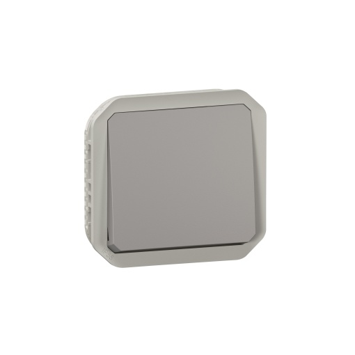 Plexo IP 55 componível - Botão simples NA  NF, Cinzento