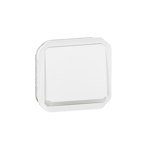Plexo IP 55 componível - Botão simples NA luminoso, Branco