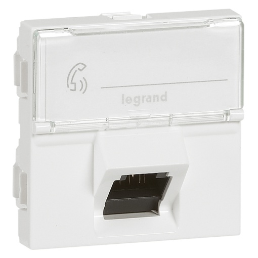 Mosaic - Tomada RJ45 - Cat.6 - STP, com 1 saída a 45 graus - 2 módulos - Branco