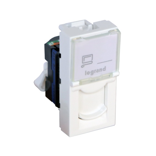 Mosaic - Tomada RJ45 - Cat.6 - UTP - 1 módulo - Branco antimicrobial