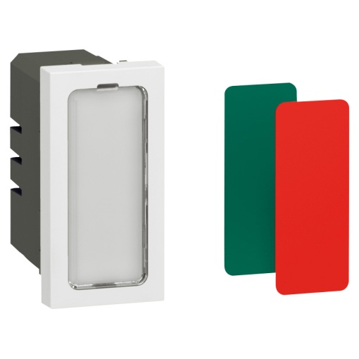 Mosaic - Sinalizador simples - 230 V 1 W - 1 módulo - branco antimicrobial