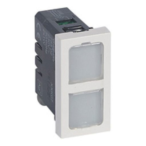 Mosaic - Sinalizador duplo - 12-24 V 0,2 W - 1 módulo - branco antimicrobial