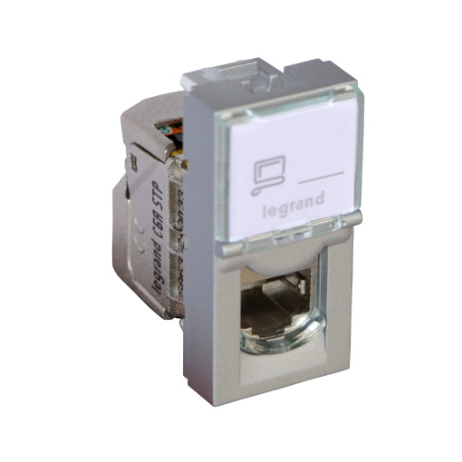 Mosaic - Tomada RJ45 Cat.6A - STP - 1 módulo - alumínio