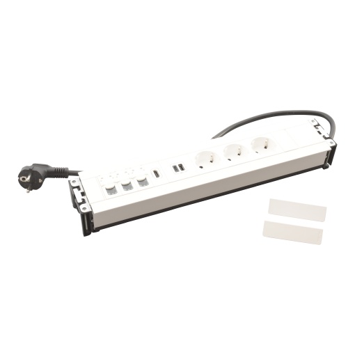 Incara Multilink - 3x2PT Schuko1xUSB AC 15W3xRJ45 C.6 UTP - 12 mód. - Branco