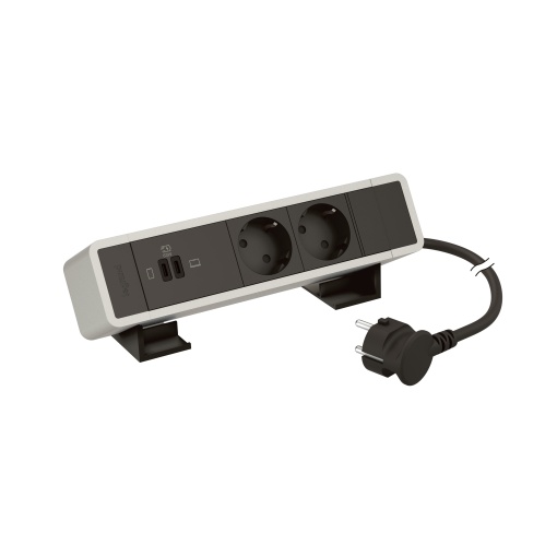 Incara On Desk - 2x2PT  1 USB Tipo-C  1 Tipo-C Power Delivery 63W - Alum