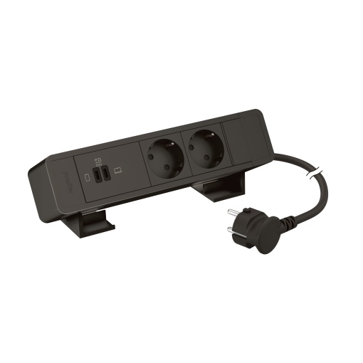 Incara On Desk - 2x2PT  1 USB Tipo-C  1 Tipo-C Power Delivery 63W - Preto