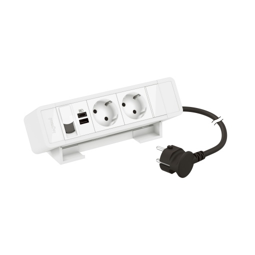 Incara On Desk - 2x 2PT  1 USB Tipo-A1 Tipo-C 15W  1 RJ45 Cat.6 FTP - Branco
