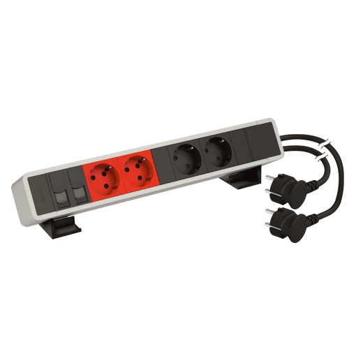 Incara On Desk - 2x2PT  2x2PT c encrav.  2 RJ45 Cat.6 FTP - Alum