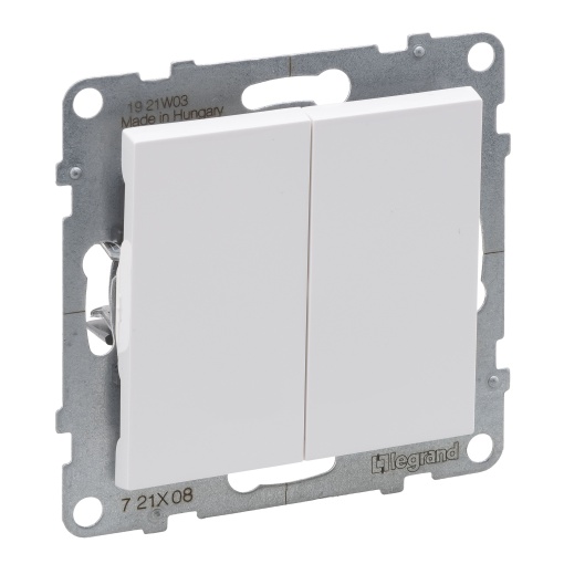 Suno - Comutador de escada duplo 10AX - 250V, ligadores automáticos, Branco