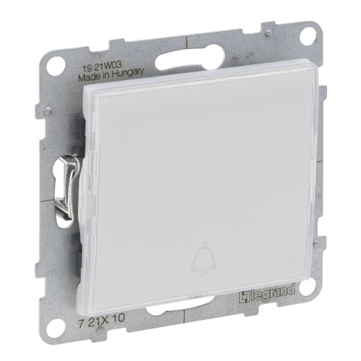 Suno - Botão simples luminoso e com porta-etiqueta, 6 A - 250 V, Branco