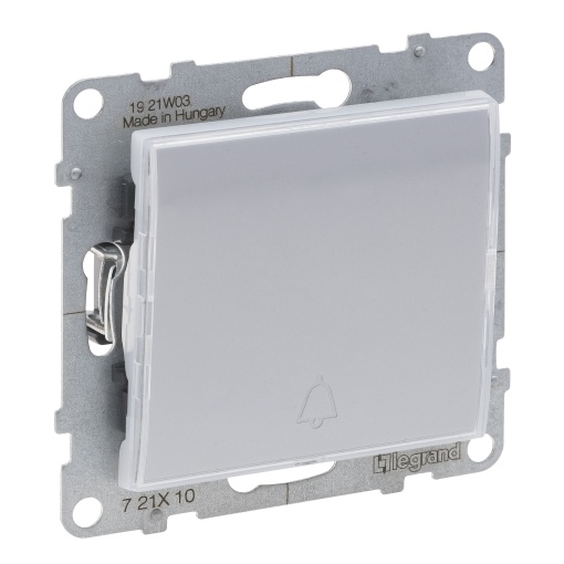 Suno - Botão simples luminoso e com porta-etiqueta, 6 A - 250 V, Alumínio