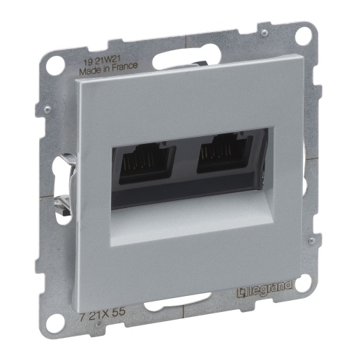 Suno - Tomada dupla 2 x RJ45 cat. 6A - UTP, Alumínio