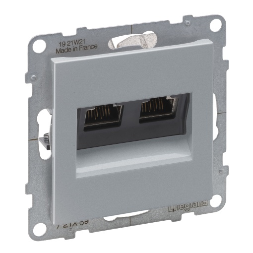 Suno - Tomada dupla 2 x RJ45 cat. 6A - STP, Alumínio