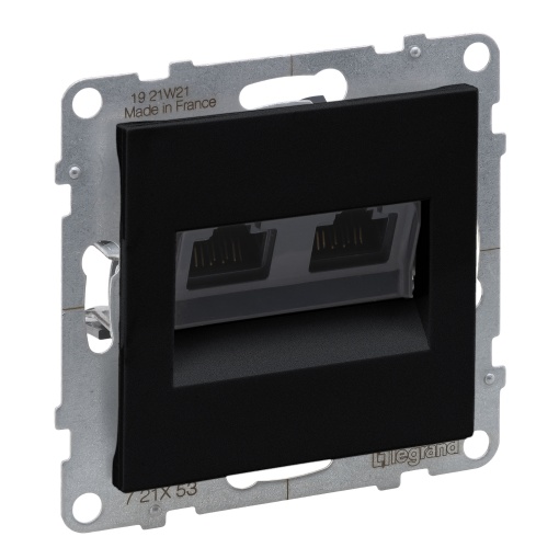 Suno - Tomada dupla 2 x RJ45 cat. 6 - UTP, Preto mate