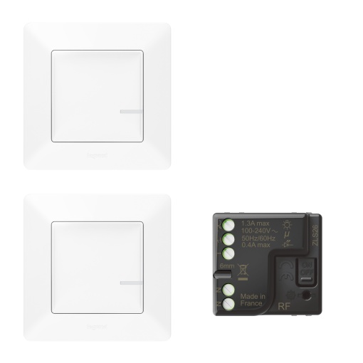 Pack pronto a utilizar criar um comutador de escada com micromódulo branco VLWN